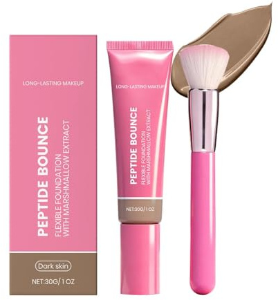 Fondotinta Leggero a Lunga Tenuta Bianco Avorio, Nasconde le Imperfezioni, Controlla Il Sebo, Nutre la Pelle E Si Applica Senza Sforzo(Dark skin tone,1pcs)