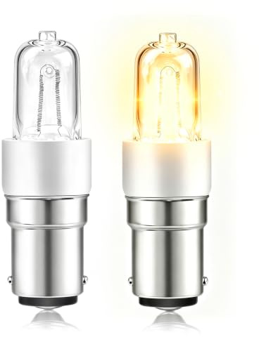 SCNNC Backofen Glühbirne Leuchtmittel B15 Dimmbar bis 500℃ Hitzebeständig | Warmweiß 2700K, Backofenlampe 500 Grad B15d Klar für Backofen Mikrowelle Dunstabzugshaube Wandlampe, 2 Stück