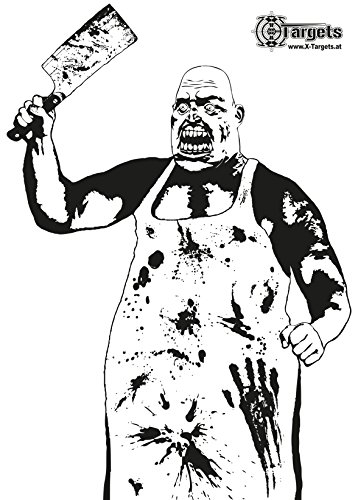 X-Targets Große Zielscheiben Zombie Butcher/Riesige 53 x 84 cm/Papier 120g/m² (100 Stück)