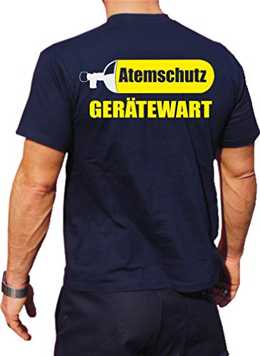 FEUER1 Funktions-T-Shirt Navy mit 30+ UV-Schutz, Atemschutz-Gerätewart, beidseitig