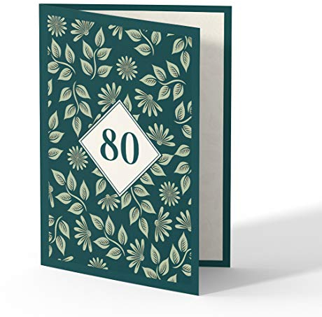 (10 x) Einladungskarten zum 80. Geburtstag Einladungen Karten Klappkarte Edel runder