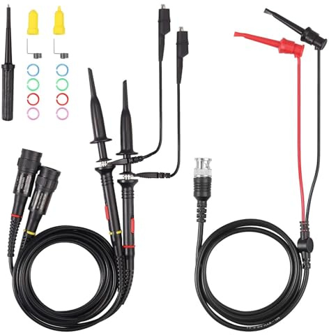 AUTOUTLET 2PCS P2200 200Mhz Oszilloskop Probe Kit, mit BNC zu Minigrabber Messleitung Kit, Dämpfungsverhältnis 1X/10X Hochpräziser Scope Oscilloscope Clip Probes
