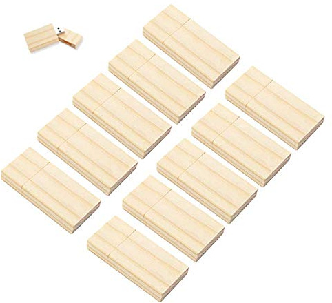 10 unidades flash USB 2.0 de 8 GB, memoria flash USB de madera Anloter, paquete de memoria de arce para almacenamiento de fechas de alta velocidad 2.0 (8 GB, 10 unidades de madera)