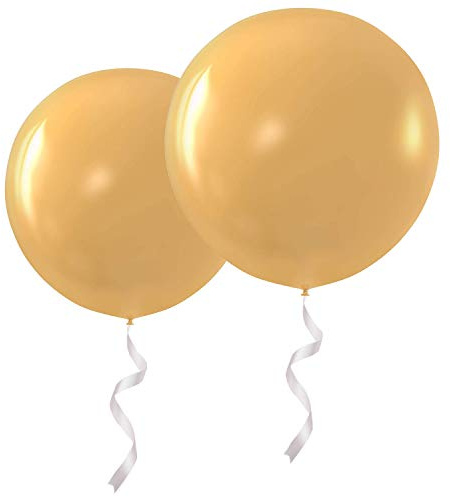 OUPKING 36 Inch Big Round balloons Gold Thick Giant Latex Balloons 6 Packs for Party Decorations