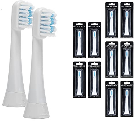 10x Megasonex Bürstenköpfe zick zack - medium