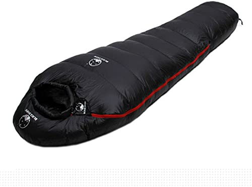 Hensftods Winterschlafsack für Camping, Mumien, weiche Gänsedaunen, ultraleicht, warme Nähte, Doppelschlafsack, 1300 g, Weiß