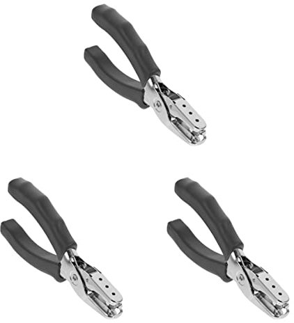NUOBESTY 3 Stücke Kleidung Seitenschneider Locher Griff Papier Locher für Eisen Tags Desktop Metall Liefert Gummi Notizbuch Lose Leichte Blatt Professionelle Griffe Büro DIY Loch Ticket