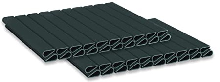 WDB Basic Line Pack of 40 PVC Mounting Clips, Clamping Rails for Privacy Screen Strips - Privacy Screen/Wind Protection for Garden and Fence - Double Rod Mat Fence (Anthracite - RAL 7016)