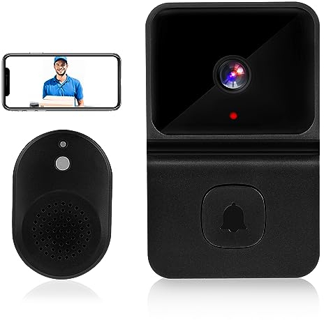Luckits Videocitofono wireless WiFi Videocitofono Smart Video Campanello di sicurezza PIR Motion Detection, Audio bidirezionale, Visione notturna Campanello in tempo reale per iOS e Android Phone