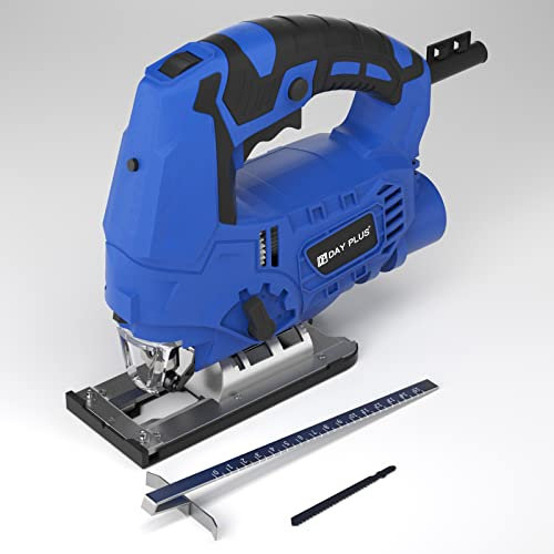 700W 2800SPM Electric Jig Saw Tool with Laser Guide, Max Cutting Depth 100mm for Wood, 6 Variable Speeds, 4 Orbital Set, Bevel Cutting 45°, LED Light, Compact Corded Cutting Saw for Wood/Steel/Plastic