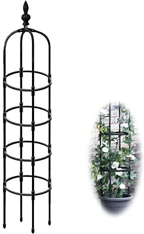 Rankhilfe Obelisk für Kletterpflanzen, 90cm 120cm 150cm 180cm 210cm hoch, Ranksäule für Kletterpflanzen, Reben,Blume, Rosen, kunststoffbeschichtetes Metall, Rankobelisk ( Size : 12.6/32cm Dia. x 82.7
