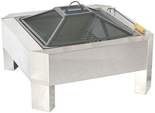 ZAANU Feuerstellen für den Außenbereich, Holzfeuerstelle, Feuerstelle, Metall, quadratische Feuerstelle, Terrassenofen, Holzofen, Grill, Feuerstelle, Schüssel