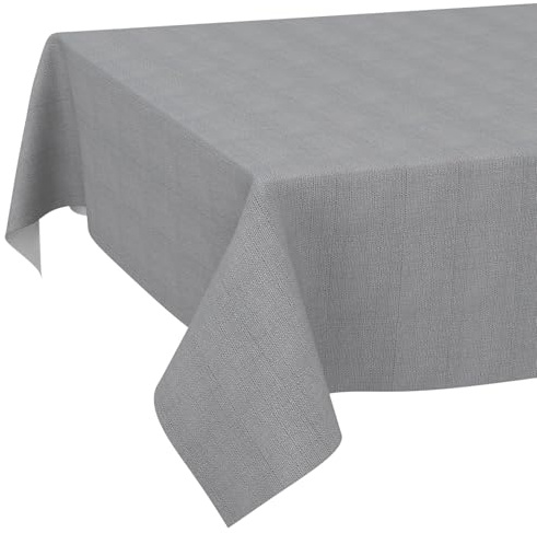 Stoff Tischdecke Textil Tischwäsche Tischtuch Baumwolle Polyester abwaschbar Uni Ornament Damast Jacquard Gewebe waschbar Dunkelgrau 120x140cm Schnittkante
