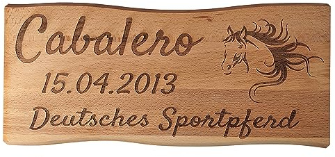 Pferdeboxenschild Boxenschild Stallschild Pferd Pony Massiv Buche verschiedene Größen Rustikal