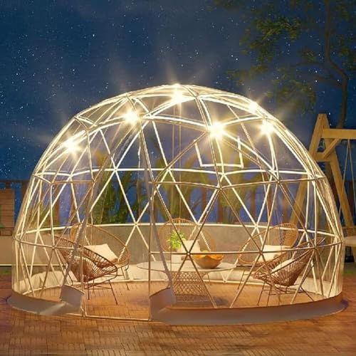 Bubble Tent Dome House, Outdoor 5-7 Personen Bubble Iglu-Zelt für Camping, Sternenbeobachtung – 3,6 m Kuppelhaus Campingzelt mit PVC-Abdeckung, Tür und Fenstern für Essen im Freien, Hinterhof-Camping