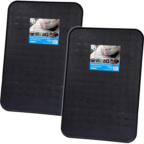 Scepter 37 L x 25 W Heavy Duty Utility Drip Tray, Extra Large Automotive Garage Mat, Pet Food Mat, and Washing Machine Pan, Black, 2-Pack (AM2PK06951)