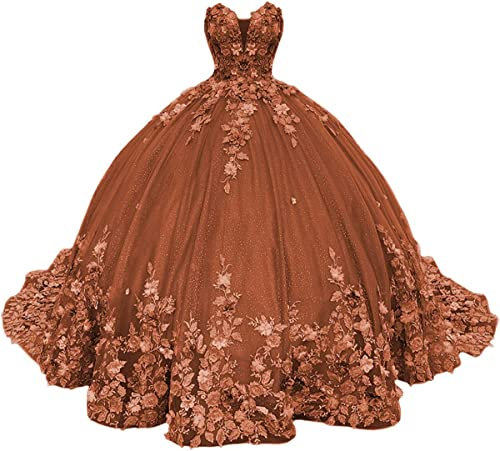 Fuomomo Abito da Bar Mitzvah Dolce a Cuore Abito da Ballo da Donna con Scollo a V Abito da Ballo in Tulle soffice Senza Spalline da Donna