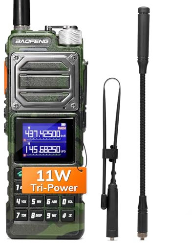 BAOFENG UV-25 Tri-Power Amateur Funkgerät Handgerät, 10W Langstrecken Radio, UHF VHF FM Air Multiband-Empfänger, 5200mAh Batterie Typ-C Laden, Taktische Schwanenhals-Antenne