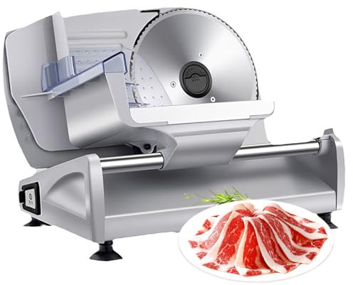 KELUNIS Cortadora De Alimentos EléCtrica MáQuina Cortadora De Carne Cortadora De Carne Congelada para Uso DoméStico con Cuchilla De Acero Inoxidable ExtraíBle De 7,5 para Carne