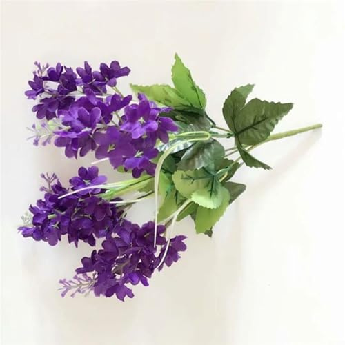 CNANRNANC Ramo de flores artificiales, 5 cabezas de jacinto artificial para oficina, fiesta, boda, decoración del hogar (morado oscuro)