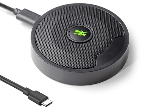 DricRoda Micrófono USB, micrófono para PC, micrófono de computadora, micrófonos omnidireccionales, micrófono de límite para conferencias, laptop, equipos, zoom, Plug and Play, cable USB-C a USB-C