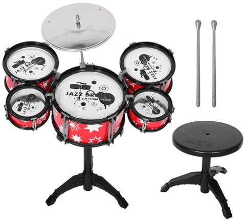 HAWILLOSCH 1satz Mini Schlagzeug Set Für Kleinkinder Kinderfreundliches Musikinstrument Mit Vielseitigen Klängen Fördert Frühkindliche Musikalität Und Rhythmusfähigkeiten Hocker Und