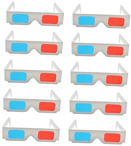Angoily 50pcs Red Blue Glasses Anaglyph Movies Glasses for Cardboard Stereoscopic Watching Movies at Home
