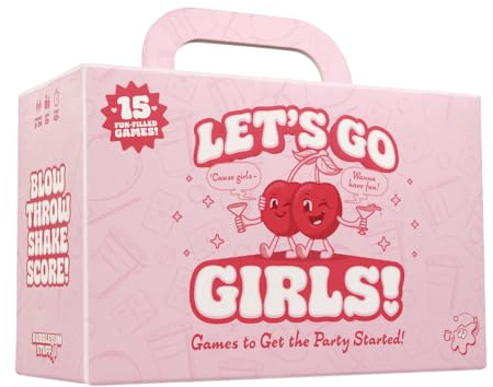 Bubblegum Stuff Let's Go Girls! – Ultimate Girls’ Night Party Game with 15 Hilarious Mini-Games – Hen Do, Birthday & Sleepover Games for Adults – Complete with Travel Case – Ages 18+