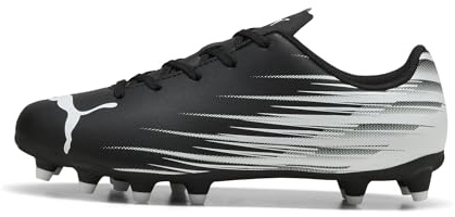 Puma Unisex-Child ATTACANTO Firm, Artificial Ground Soccer Cleats, Black-White AH25, Big Kid 12