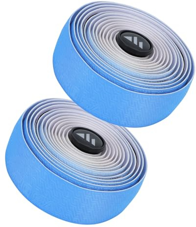 Aomiun Lot de 2 rouleaux de ruban de guidon de vélo - Dégradé de couleur bicolore - Pour VTT, vélo de route et vélo urbain - Avec dégradé (bleu ciel)