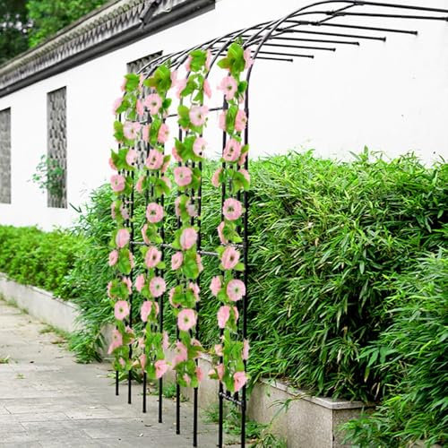 Halbbogen Rankhilfe Metall Rosenbogen Witterungsbeständig Rosen Gartenbogen Pergola Hochzeitsbogen Für Kletterpflanzen Und Rosen Gartendekoration(Schwarz,W 90 x H 240 cm)