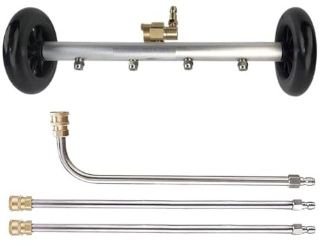 Nettoyeur Haute Pression et Balai à Eau 2 en 1 Itoolmax, 4000 PSI, 40,6 cm, Universel, avec 3 Baguettes Extensibles, pour Lave-Autos électriques, châssis et allées (argenté-Noir)