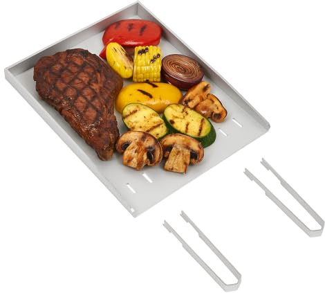 GARDIVO Plancha mit Griffen Edelstahl Grillplatte 4mm rostfrei Edelstah Burgerplatte BBQ Gemüseplatte Universalgrößen 40x30 / 20x30 Gasgrill & Kohlegrill (40 x 30 cm)