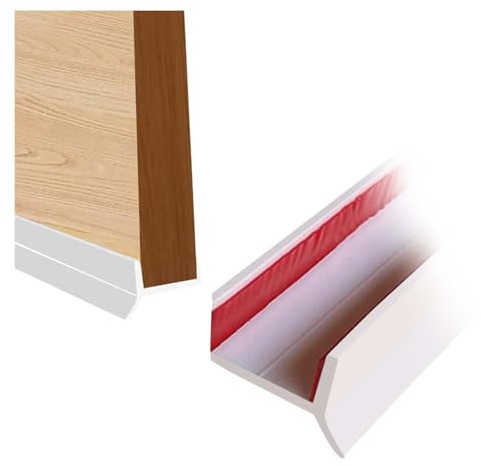 MINZHI Perfil de embellecedor de zócalo de goma de silicona, 5 m, para zócalo de cocina, goma de silicona, junta para zócalos de cocina, perfil transparente, rodapiés blandos, para zócalos de madera