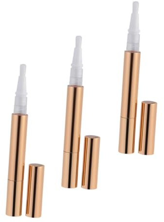 Anneome 3 Stück Teiliges Nachfüllbare Nagellack tuben Leichte Lippenpflegestift Behälter in Gold und Silber Auslaufsichere Kosmetik röhrchen für Nagellack und Lipgloss für Reisen und