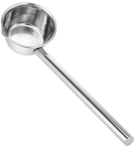 LALADEFIEE Mestolo Acqua da Cucina Manico in Acciaio Inox Resistente Finitura a Specchio per Uso in Cucina e Ristorante Colore Argento