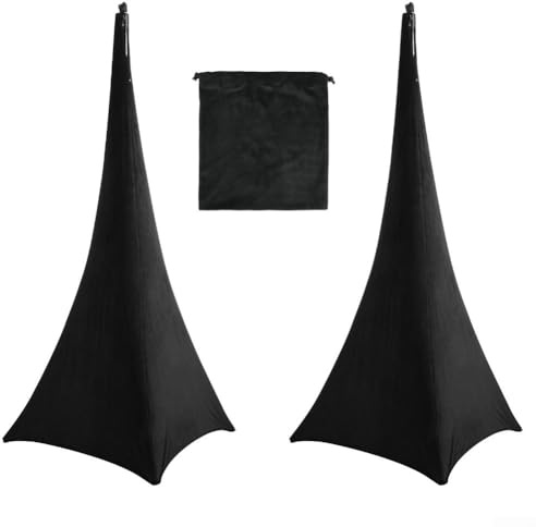 2pcs cubierta del soporte del altavoz, cubierta de la falda del soporte de la luz del altavoz, cubierta del soporte del altavoz de Lycras con trípode de 360° para eventos