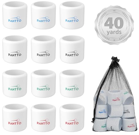 PAHTTO Pelotas de Golf de práctica, 12 Unidades, sensación de golpeo Realista y Distancia de Vuelo Limitada, (máximo 40 Yardas), plástico, 42 mm, para Entrenar con Swing Completo en el jardín