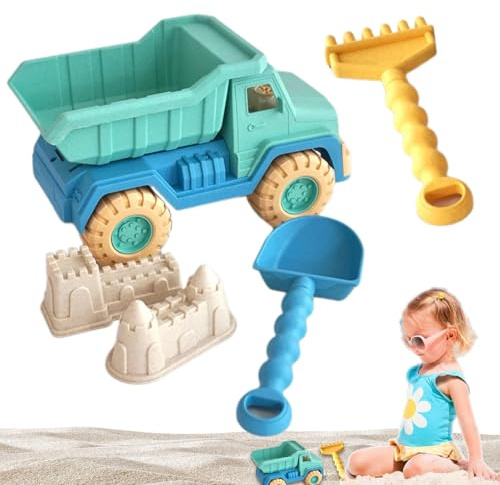Sandbox Toys - Beach Toys, ABS - Dump Truck Shovel Rake 2 Castle Sand Molds Sandbox Beach Tòys Sand Truck Toy For Kids Outdoor Play Garden Park Gift