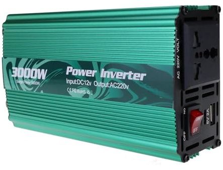 Inverter Di Potenza 3000 cpus – 110 V 220 V Modificati, Inverter Per Auto A Onda Sinusoidale, Adattatore Di Alimentazione Scambiatore Di Tensione Convertitore DC AC Con Uscita USB | Ideale Per