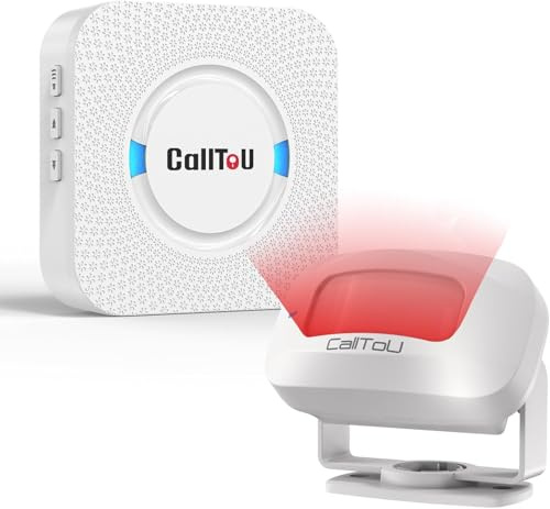 CallToU Sensore Movimento con Allarme Porta Ingresso Girevole 360° | 38 Suonerie;5 livelli di volume;Dispositivo Espandibile;cicalino porta negozio;Rilevatore di Passaggio;