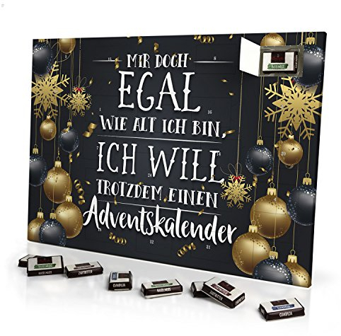 printplanet - Mir doch Egal wie alt ich Bin, ich Will trotzdem einen Adventskalender - mit Schokolade - Design Weihnachtskalender, Schoko-Adventskalender mit Spruch - 2025