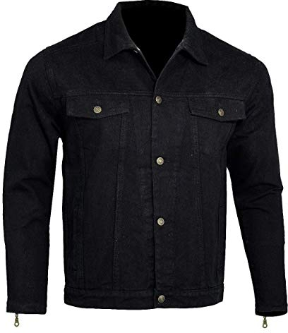 Bikers Gear Australia - Chaqueta protectora de mezclilla con forro de Kevlar para motociclista con armadura CE 1621-1 extraíble, color negro, talla XL