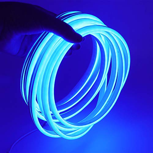 XUNATA Neon LED Strip Streifen, 12V 2835 120leds/m Diffusion Flex LED Lichtband Schlauch (Blau,5M