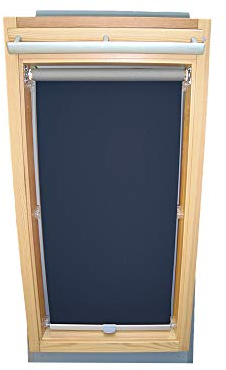 Rollo für VELUX Dachfenster THERMO Alu-Rückseite Dachfensterrollo für TYP GGL/GPL/GGU/GPU - SK06 - Farbe Blau - mit Haltekrallen