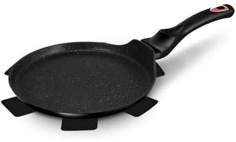 Berlinger Haus Black Rose Collection Pfannkuchen Pfanne, 28 cm BH/6181 Schwarz/Roségold Edelstahl 18/8
