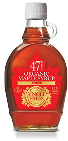47° North Sciroppo d'acero biologico canadese ambra – aromatico, 250g, SINGLE PRESS, grado A, senza glutine, vegano, sciroppo d'acero biologico, gusto leggero e dolce per pancake e altro