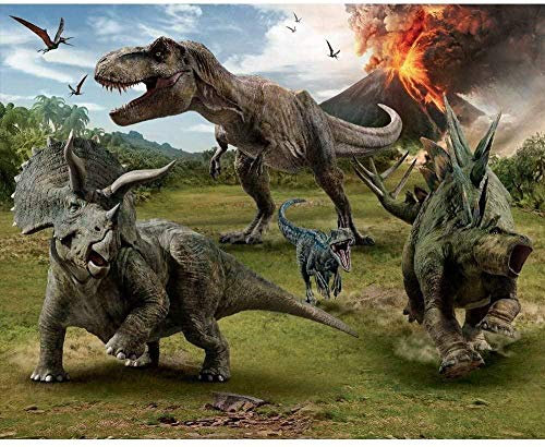 ZHEN WALLPAPER Walltastic Jurassic World Fallen Kingdom Tapeten-Wandbild, Papier, Mehrfarbig 150 cm x 105 cm (59,1 x 41,3 Zoll)