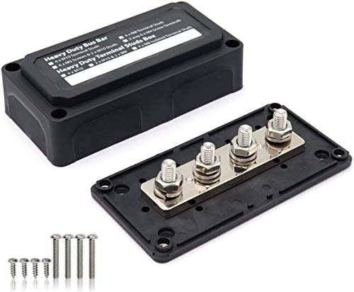 Namvo 300A BusBar Box - Sammelschienenbox, gemeinsame Sammelschiene, 48V DC, Verteilerblock für Hochleistungsmodule, mit 4 x M8 Anschlussbolzen