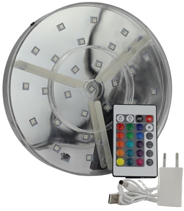 DIAMOND HOOKAH Premium Shisha LED Untersetzer wiederaufladbar Base Lights Effekt Licht für Wasserpfeife mit Fernbedienung 20cm Durchmesser, 4 Wechselmodi, 16 Farben, 28 LEDs